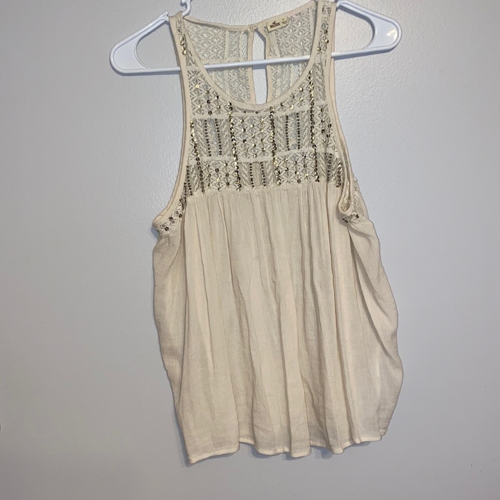 Hollister glitter tank top and cream